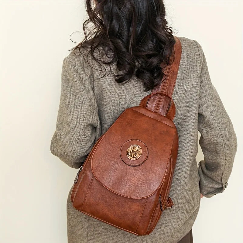 Double-shoulder Bag for Women | Versatile New Urban Simple Large Capacity Shoulder Bag | Casual Travel Small Backpack Luxegan