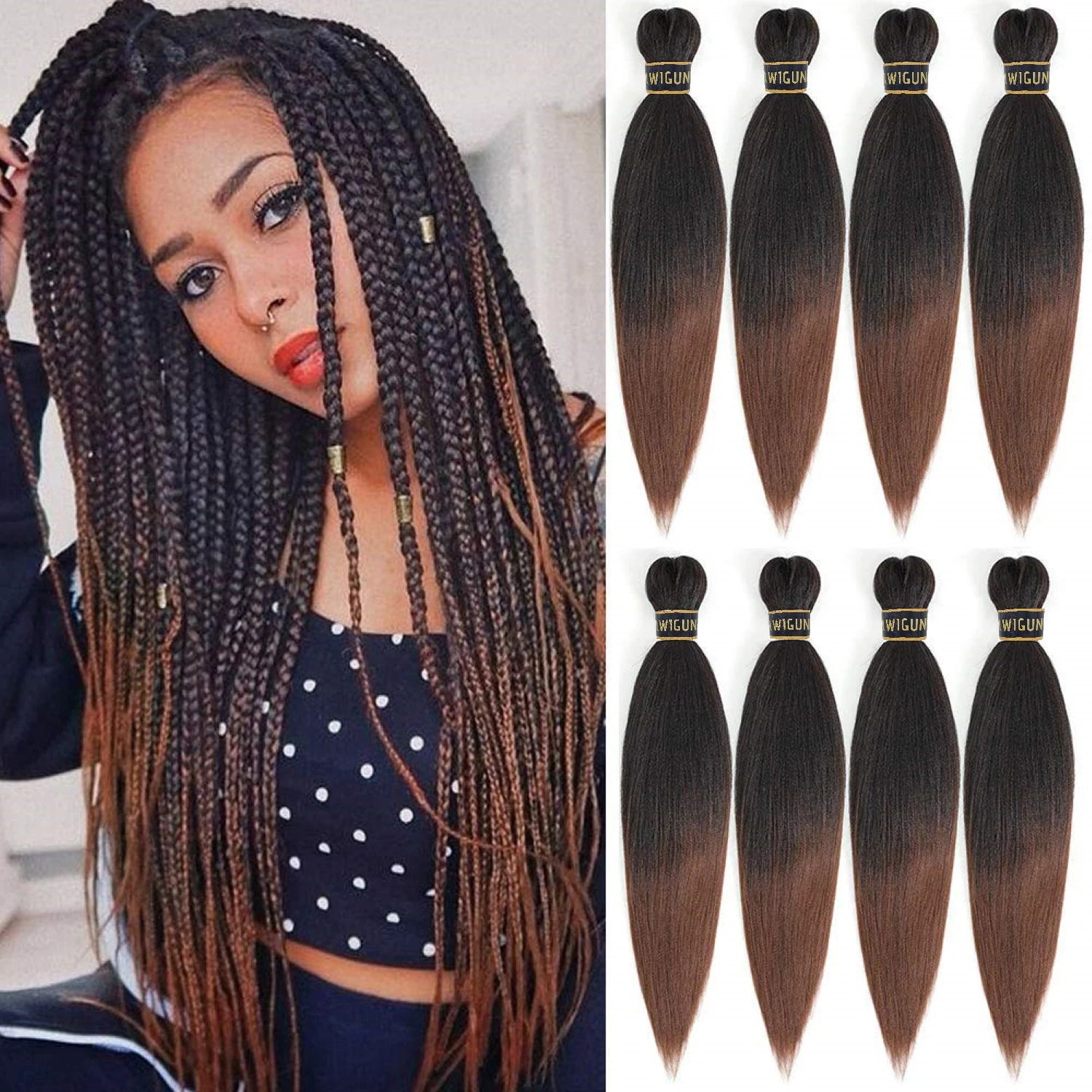 Kanekalon Pre-Stretched Jumbo Braiding Hair 26in – Kinky Straight | 90g | 49 Colors | 1 & 4 Pcs - view 2