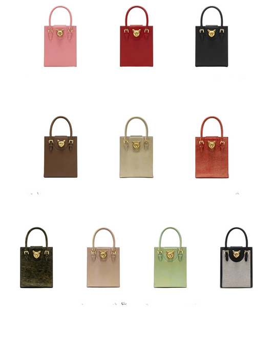 Hard Split Leather Cat Luxury Mini Bag | Designer Box Crossbody Luxegan