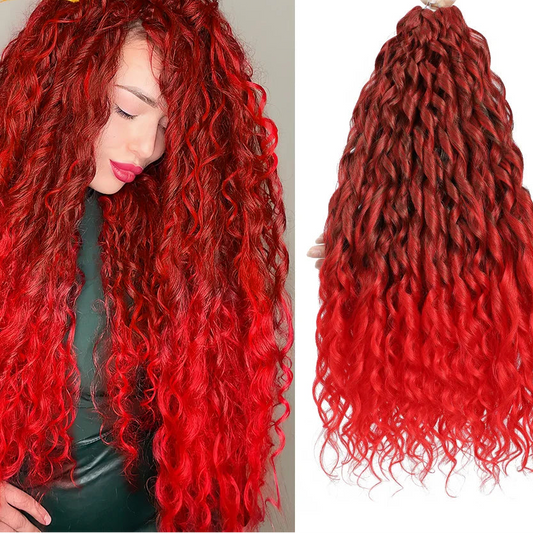 Jessica Curls Crochet Braiding Hair | Synthetic Water Wave Twist Hair 22 Inch | 53 Colors