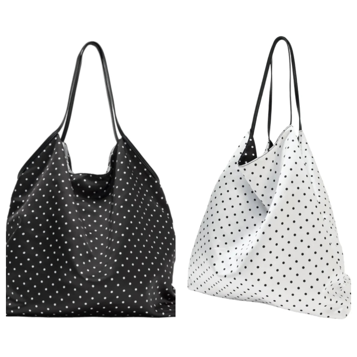 Fashionable Vintage Polka Dot Handbag | Large-Capacity Silk Messenger Tote | Comfortable Casual Shoulder & Crossbody Bag Luxegan