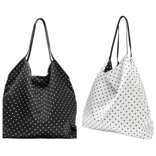 Fashionable Vintage Polka Dot Handbag | Large-Capacity Silk Messenger Tote | Comfortable Casual Shoulder & Crossbody Bag Luxegan