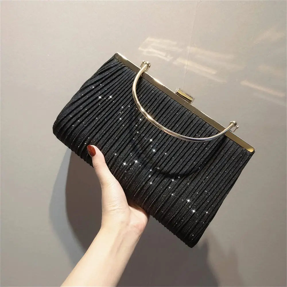 Hot Sale Luxury Moon Handbag | Apricot Evening Clutch Bag Party Chain Shoulder Bag | Female Sequin Wedding Purse Handbag for Women Luxegan