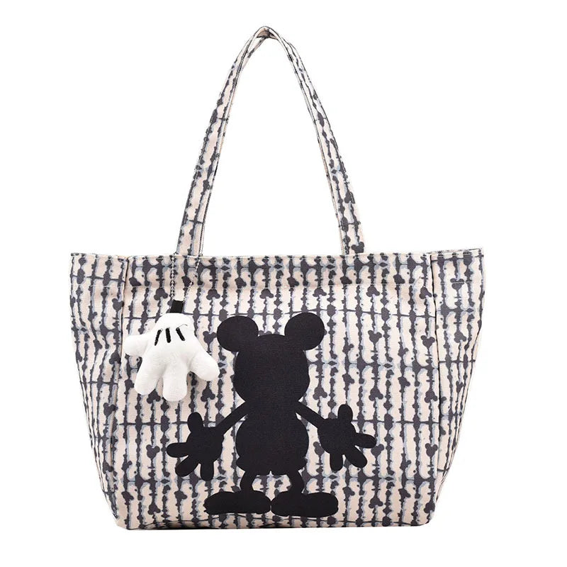 Disney New Women's Canvas Handbag | Large Capacity Shoulder Bag Cute Armpit Mommy Niche Shopping Bag Luxegan