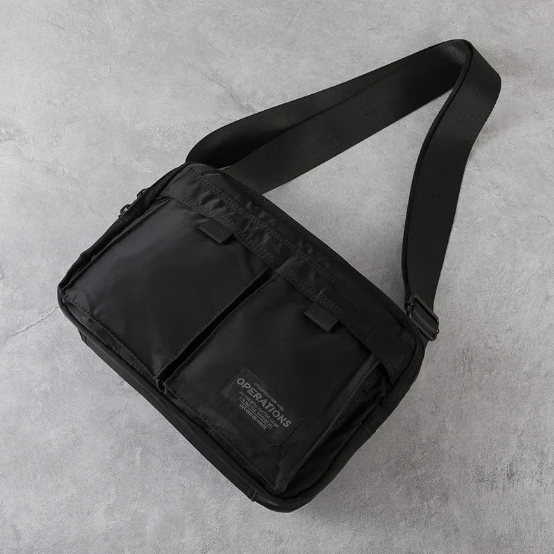 Japanese Style Men's Square Messenger Bag | Multi-Pocket Daily Commute Crossbody | Oxford Fabric 11-inch Tablet Bag | Street Tide Casual Travel Shoulder Bag (Model 6139) Luxegan