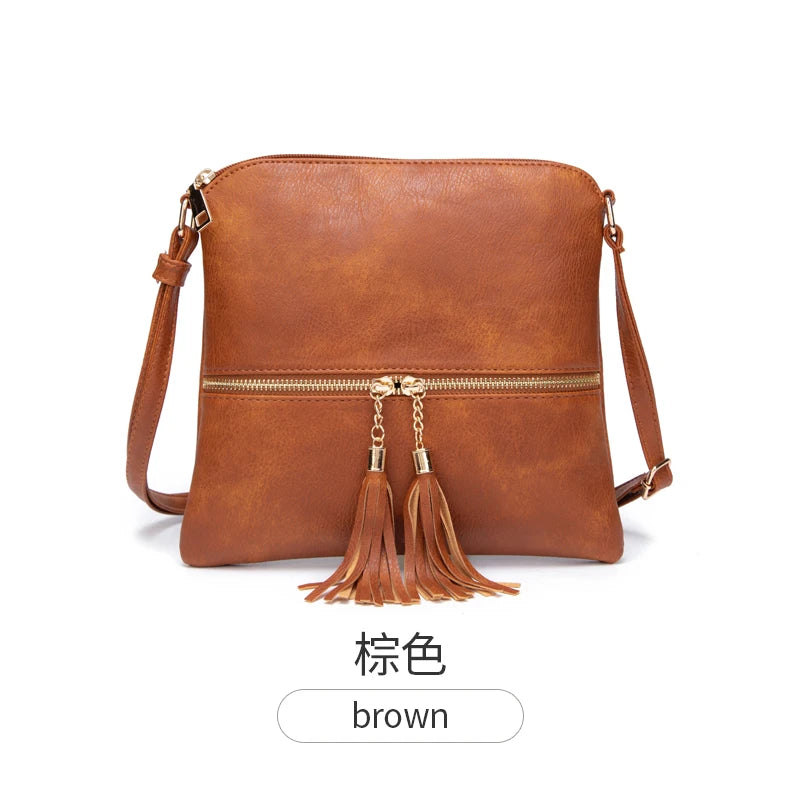Fashionable Retro Large Capacity Women's Shoulder Bag | High-Quality Solid Color PU Leather Crossbody Bag & Soft Leather Handbag Luxegan