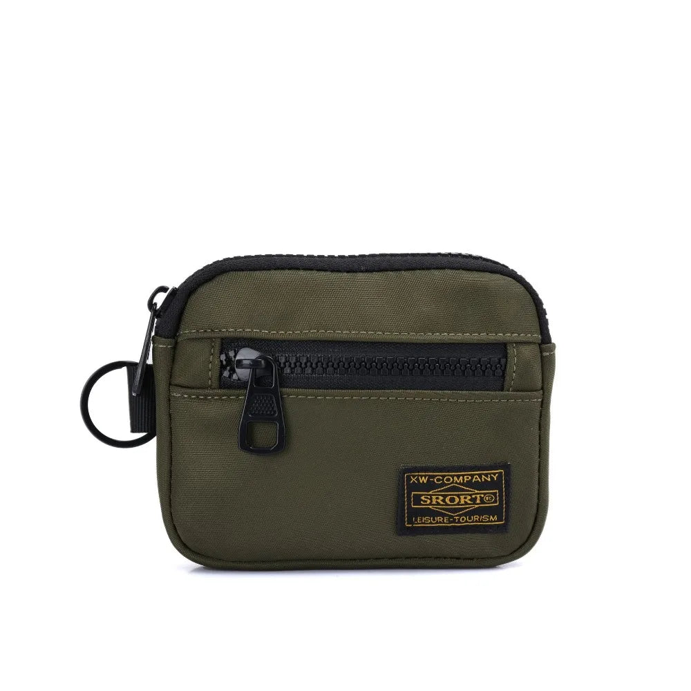 Oxford Cloth Casual Short Wallet | Zipper Coin Purse & Key Holder Luxegan