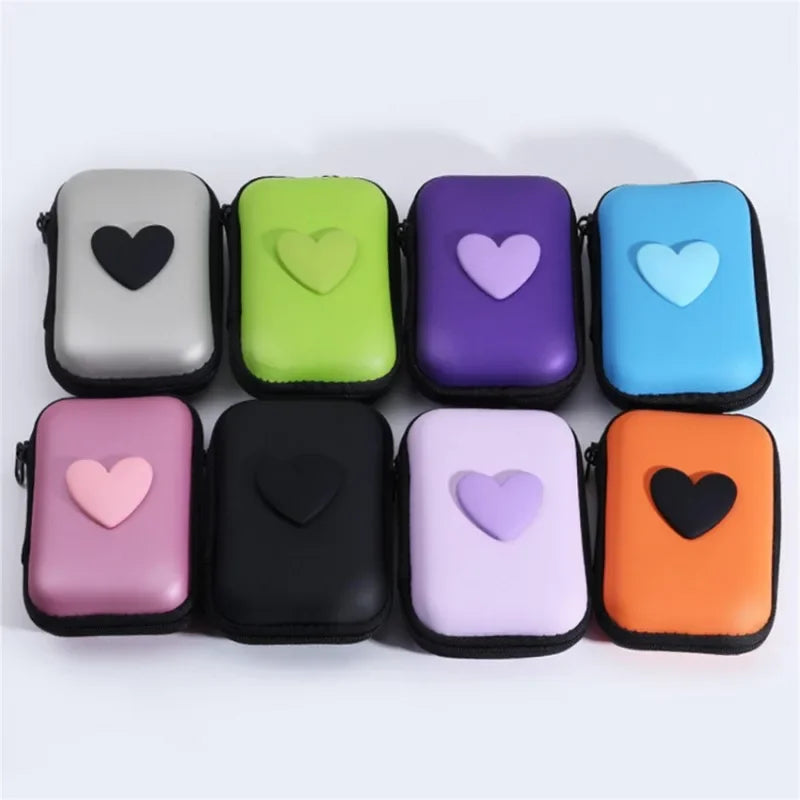 Cute Headphone & Data Cable Storage Bag | Rectangular Box Zipper Pouch Luxegan