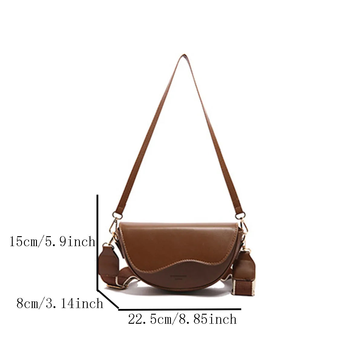 Casual Minimalist Ladies Crossbody Saddle Bag | Fashionable Underarm Bucket Bag | Trendy Split Leather Shoulder Bag for Women (Versatile Daily Use) Luxegan