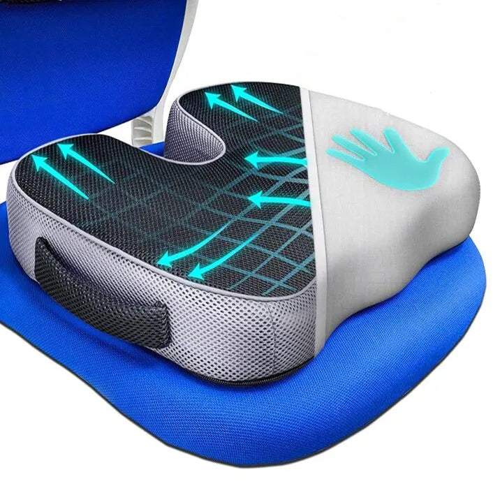 Orthopedic Memory Foam Seat Cushion | Sophisticated "U-Shape" Non-Slip Silhouette | Elegant Sciatica & Back Pain Relief Pillow | "Dignified" High-Performance Anti-Decubitus Comfort for Radiant Versatile Styling Luxegan