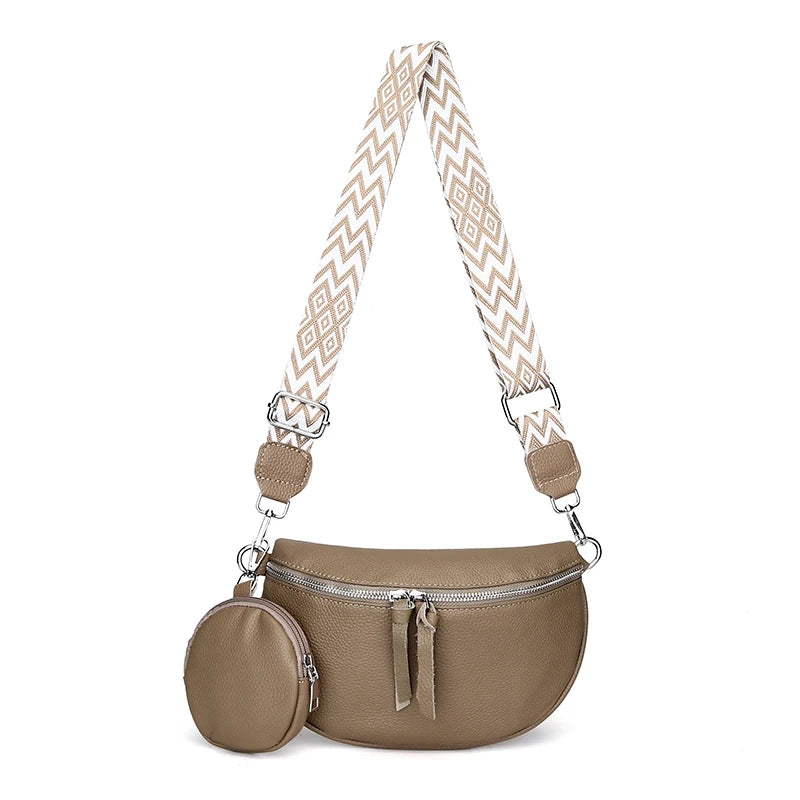 Soft Genuine Leather Saddle Crossbody | Casual Phone Pouch & Handbag Luxegan