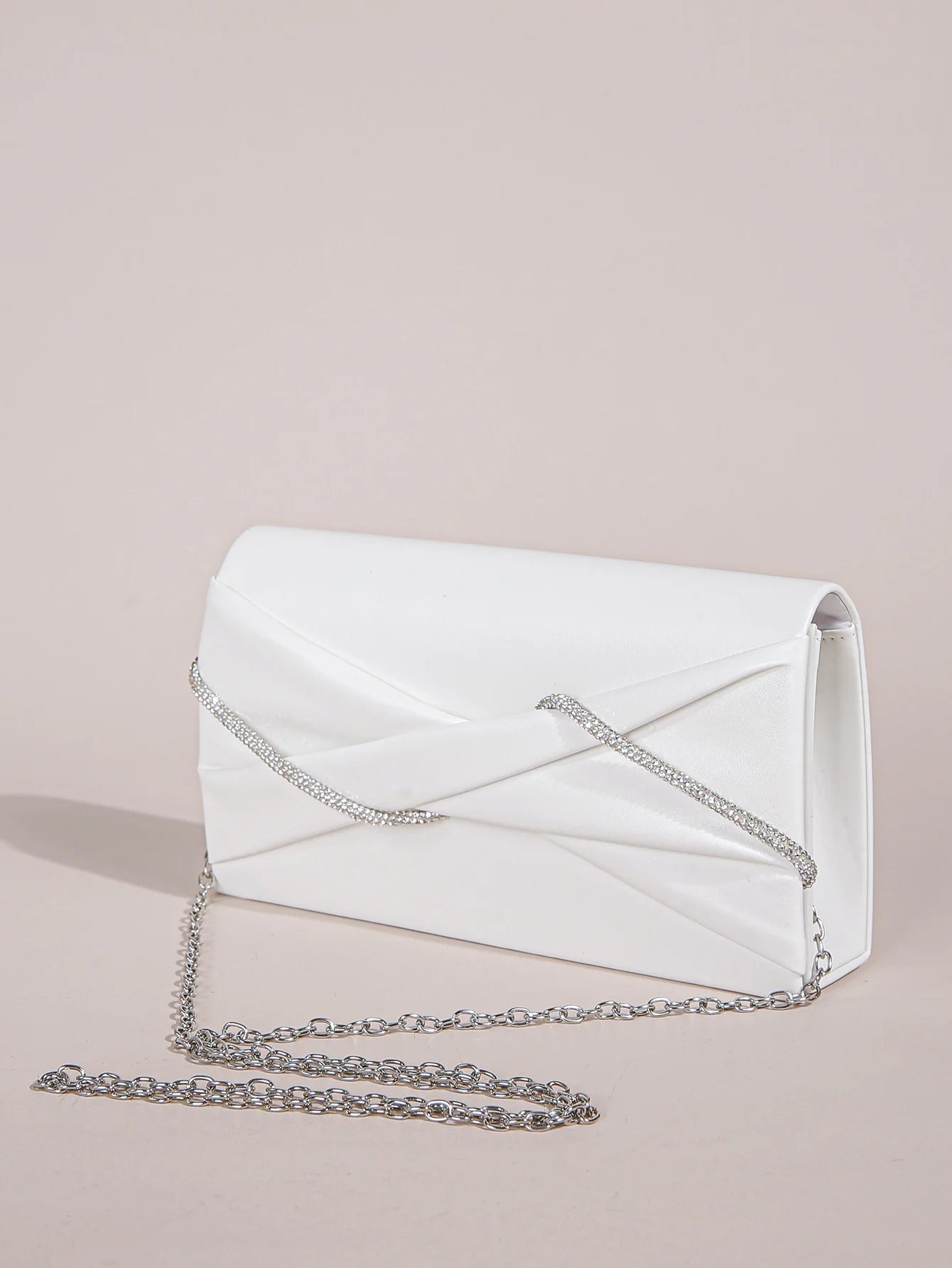 Hand Clutch Bag & Evening Clutch Bag for Women | Sparkling Crystal Rope Ruched Handbags & Glitter Envelope Purse for Party Girls Luxegan