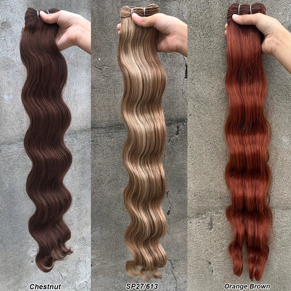 High-Temperature Synthetic Body Wave Hair Extensions – 26 & 30 Inch | Piano & Ombre Colors - view 13