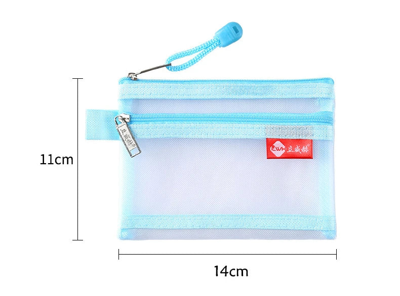 Bolsos cuadrados de nailon de doble capa con cremallera, monederos, carteras, tarjeteros para identificación bancaria y tarjetas de crédito, licencia B8, bolsas de almacenamiento con bolsillo