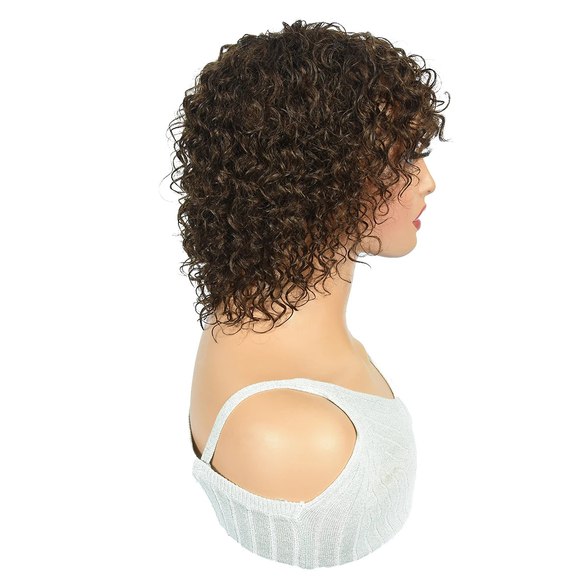 Curly Pixie Cut Human Hair Wig 6.75in – Jerry Curly | 180% Density | 3 Colors | Remy Hair Luxegan