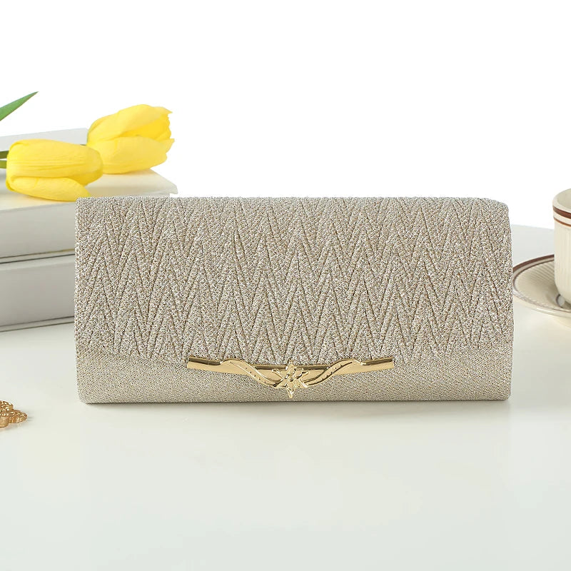 Luxury Metal Trim Clutch Bag | Elegant Party & Wedding Purse Luxegan