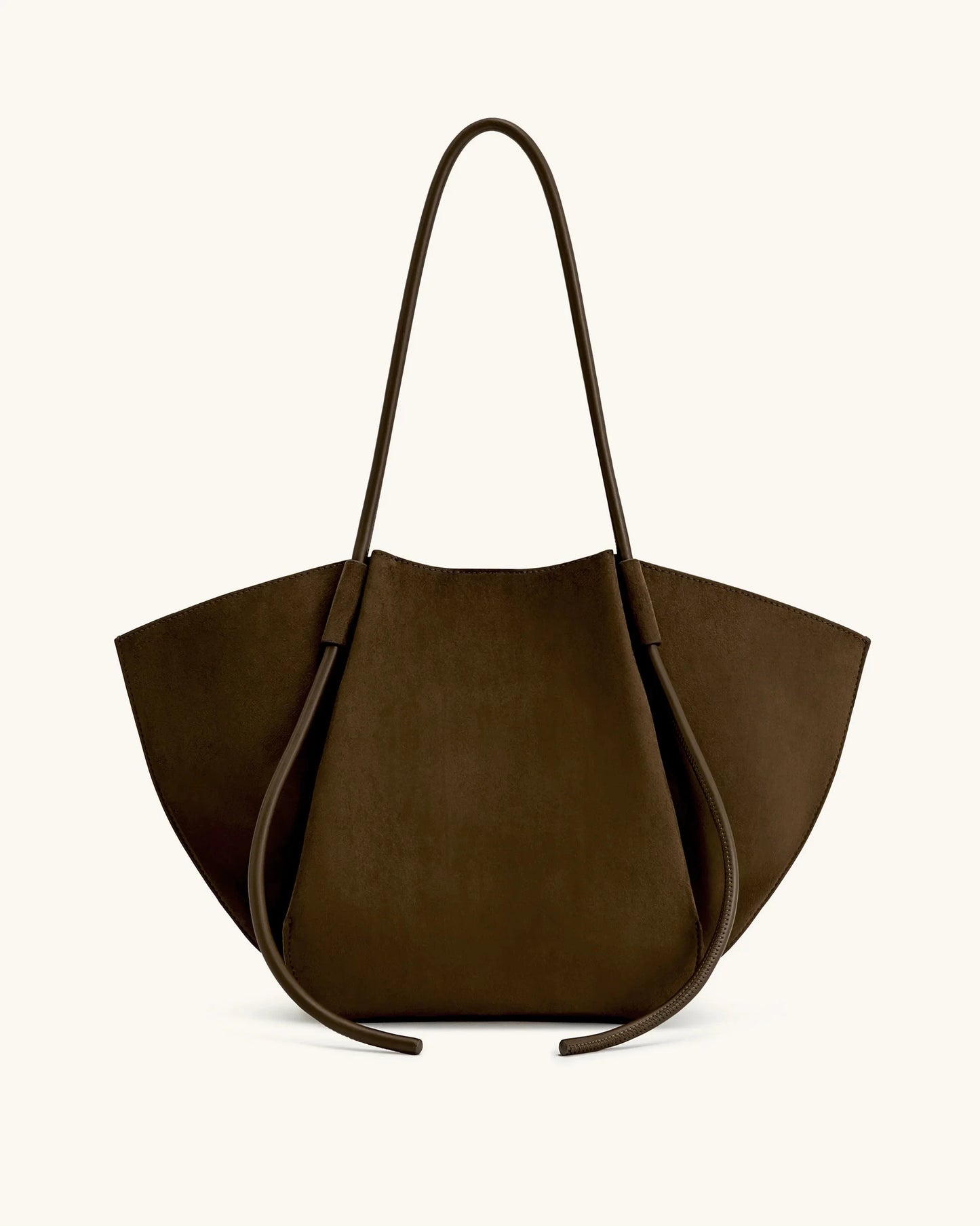 Architectural Wing Design Faux Suede Casual Tote | Sophisticated "Convertible Silhouette" | Premium Soft PU Leather Handheld & Shoulder Bag for Women | Famous Brand Commute Essential for Spacious Everyday Elegance Luxegan