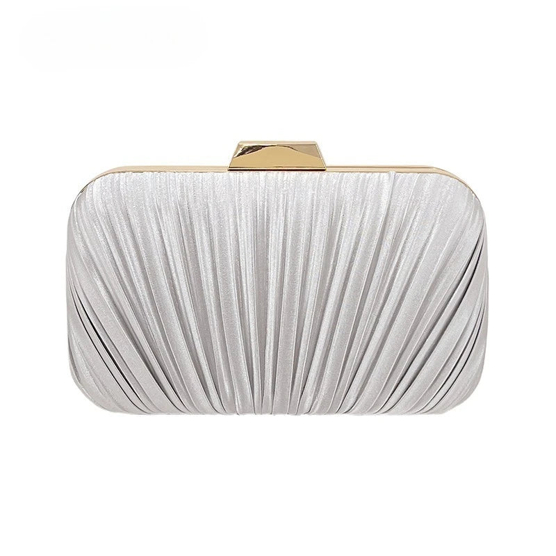 Classic Silky Evening Bag | Sophisticated "Light Pink" Silhouette | Elegant High-End Ruched Handbag | "Dignified" High-Performance Pleated Party Essential for Radiant Versatile Styling Luxegan