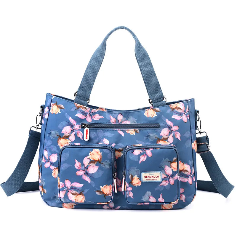 Fashion Floral Pattern Large Capacity Women Handbag | High Quality Fabric Casual Tote & Multi-pocket Shoulder Bag (SAC) Luxegan