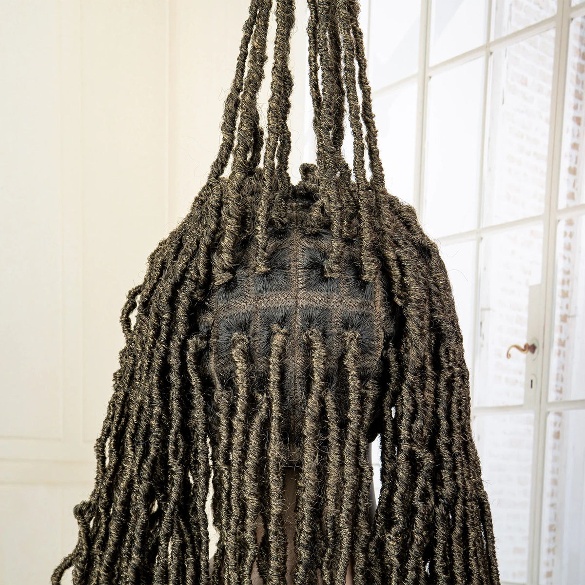 Super Long 36 Inches Synthetic Full Lace Dreadlock Box Braided Wigs for Afro Black Women Black Knotless Braiding Wigs Luxegan