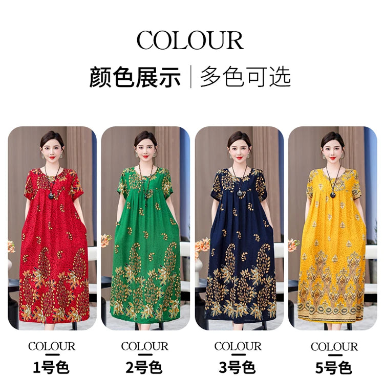 New 2025 Women Dress Female Casual short Sleeve cotton Dresses loose solid Vintage Sweet Clothing Vestidos  vestido verano