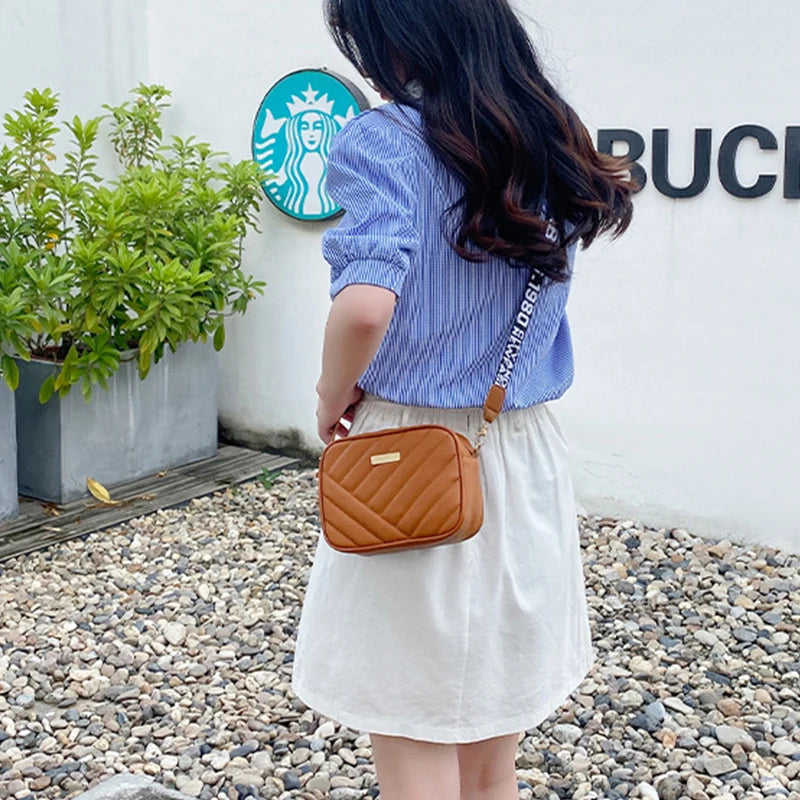 Quilted PU Leather Shell Crossbody | Small Designer Zipper Purse Luxegan