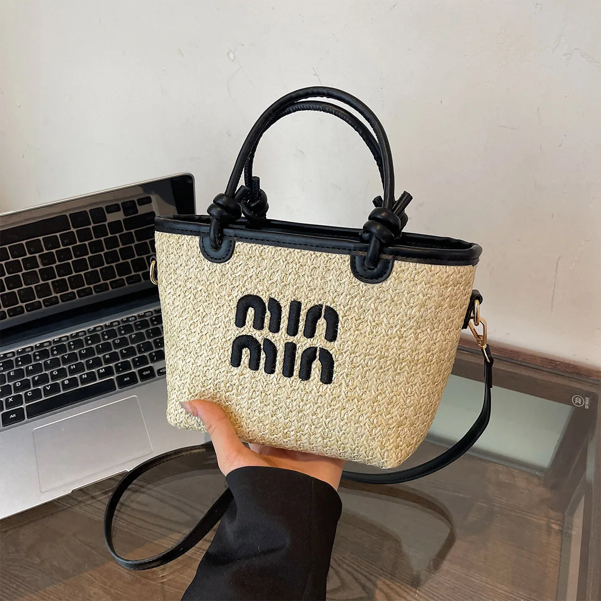 New Summer Beach Grass Woven Bag | Embroidered Thread Crossbody & Shoulder Bag Luxegan