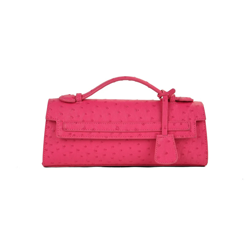Classic Elegant Ostrich Women's Clutch Bag | Python Handbag, Tote & Messenger Bag Luxegan