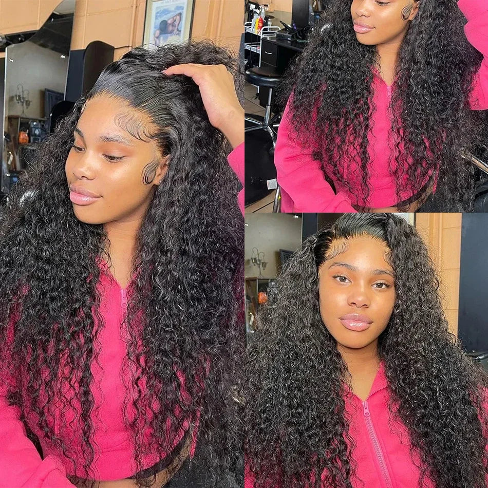 Brazilian Water Wave HD Lace Frontal Wig | Sophisticated 13x6 Human Hair Deep Wave Silhouette | Elegant "13x4 Lace Frontal" Closure | "Dignified" Remy Hair for Radiant Versatile Styling Luxegan
