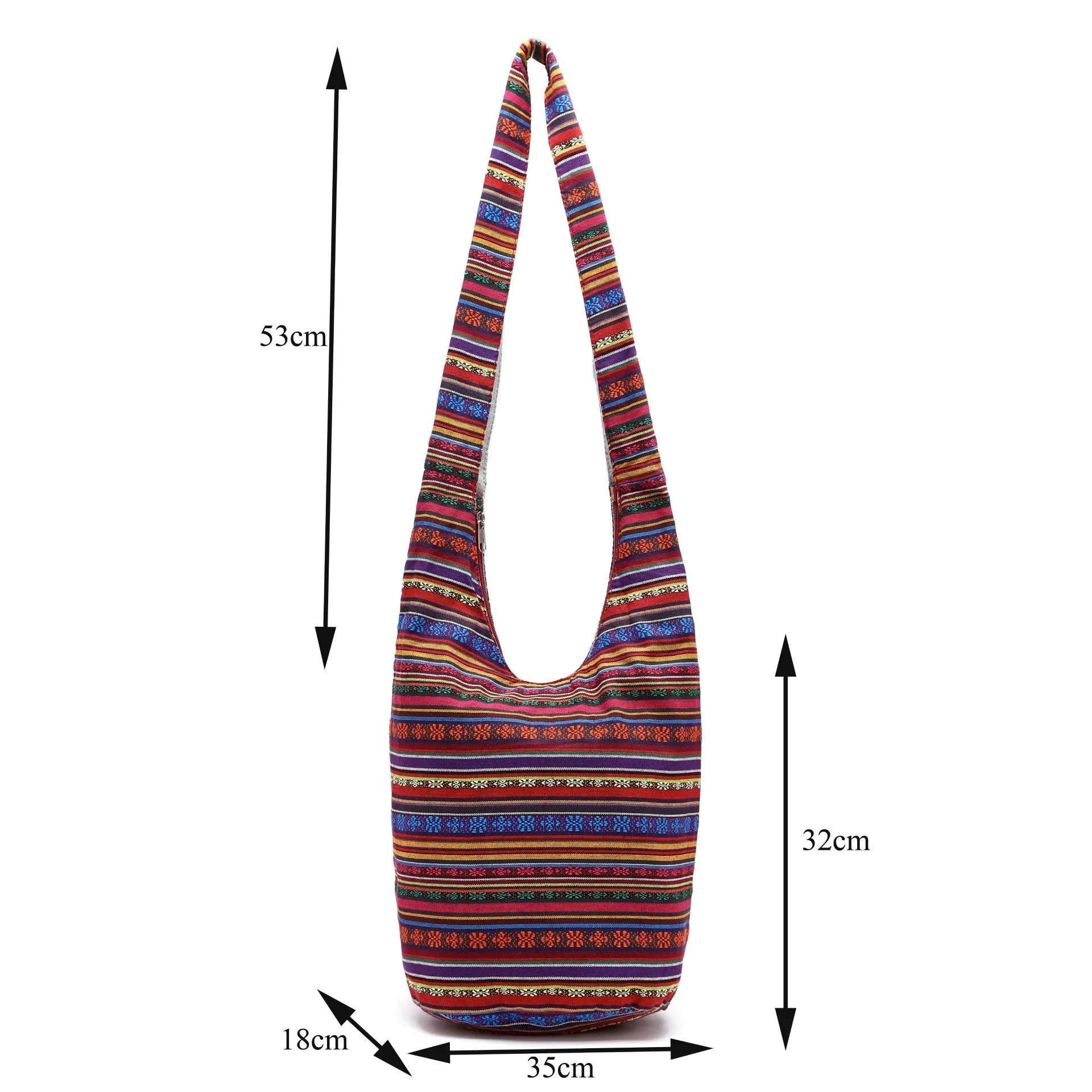 Boho Ethnic Bucket Bag | Casual Striped Crossbody Shoulder Bag Luxegan