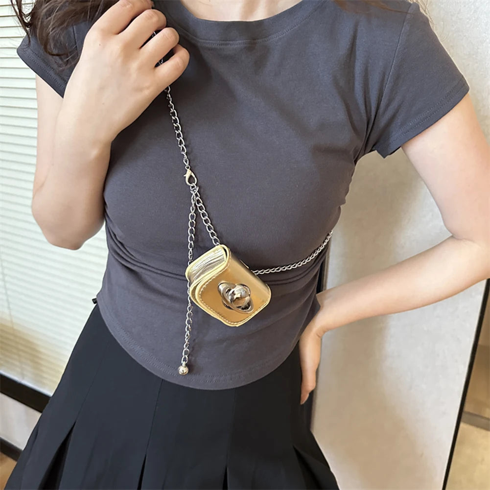 Mini Decor Coin Purses | PU Leather Novelty Chain Bag & Small Waist Bag Luxegan