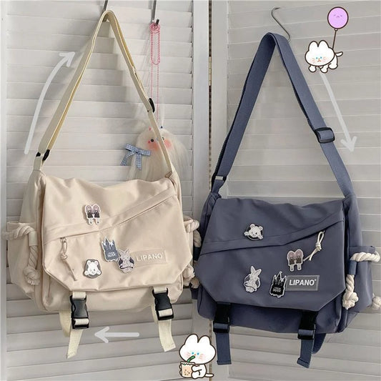 Retro Nylon Postman Bag | Unisex Large Capacity Work & Travel Crossbody Luxegan
