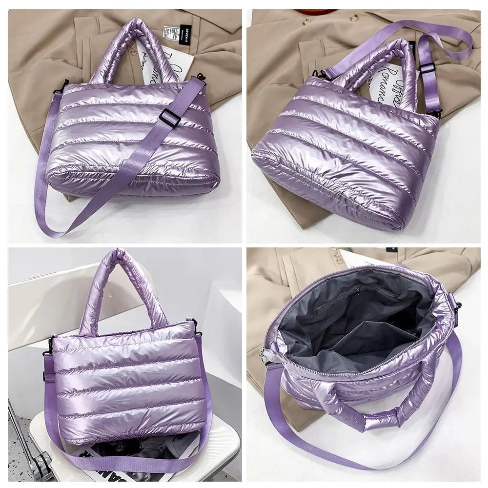 Puffer Tote Bag | Quilted Puffy Handbag & Crossbody Luxegan
