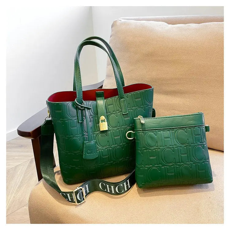 Women's New Large-Capacity Bucket Bag | Winter Fashion Letter Printing Temperament Versatile Messenger Bag Luxegan