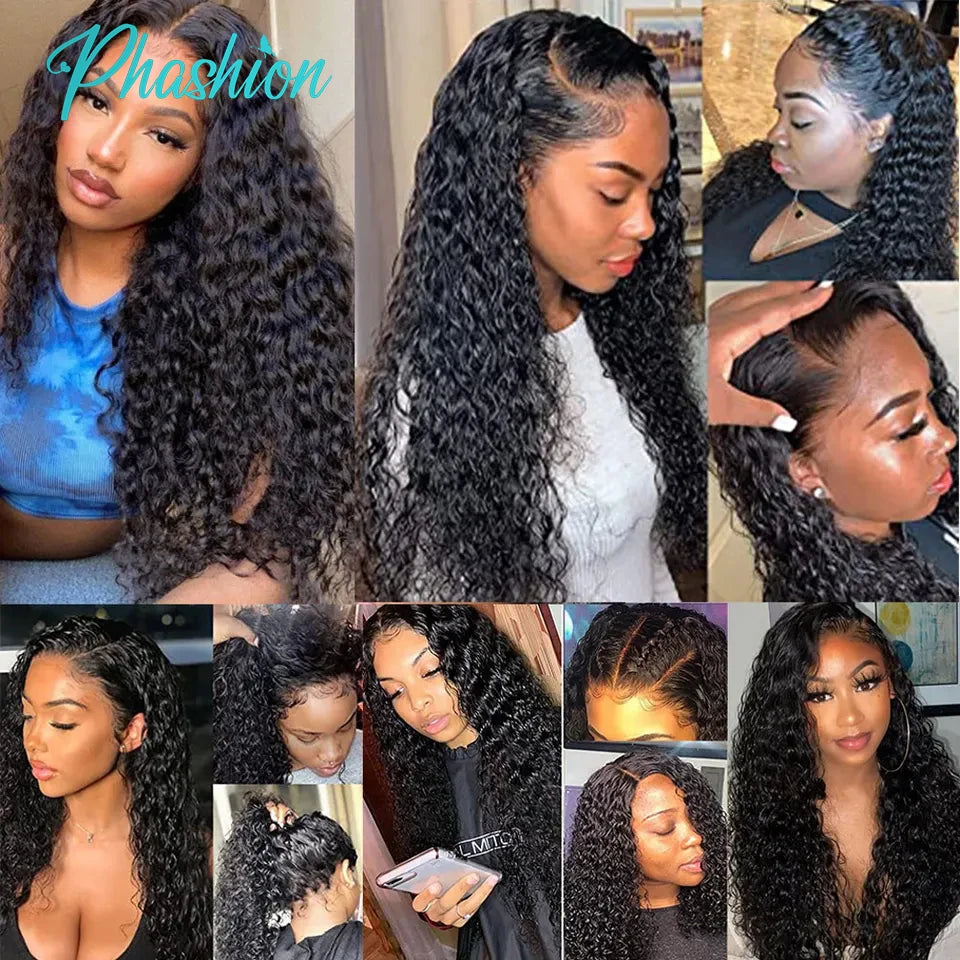 Phashion Water Wave 13x4 Lace Frontal & HD Transparent Swiss 4×4 Closure Pre Plucked Brazilian Remy Human Hair For Black Women