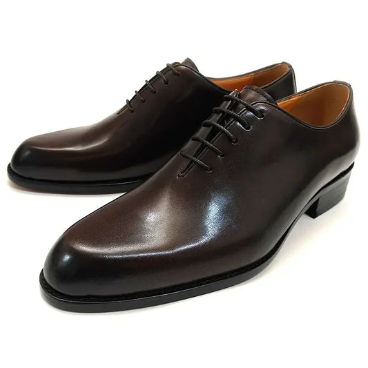 New Men's Handmade Casual Oxford Shoes | Sophisticated High-Quality Business Work Footwear | Elegant "Ankle Strap" Silhouette | "Dignified" Cow Leather Shoes for Radiant Versatile Office & Career Styling Luxegan