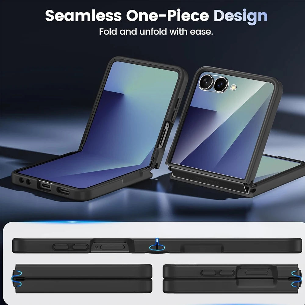 Funda Transparente Magnética para Teléfono Móvil UYUXIO para Samsung Galaxy Z Flip 7, Carcasas de Carga Inalámbrica, Cubierta Delgada Resistente con Imán