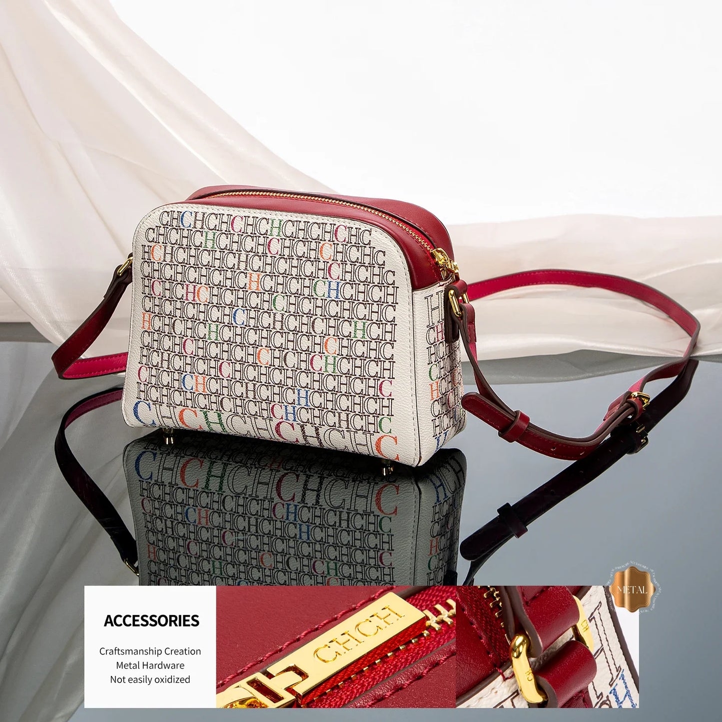 Classic Square Print Shoulder Bag | Soft PVC Designer Handbag Luxegan