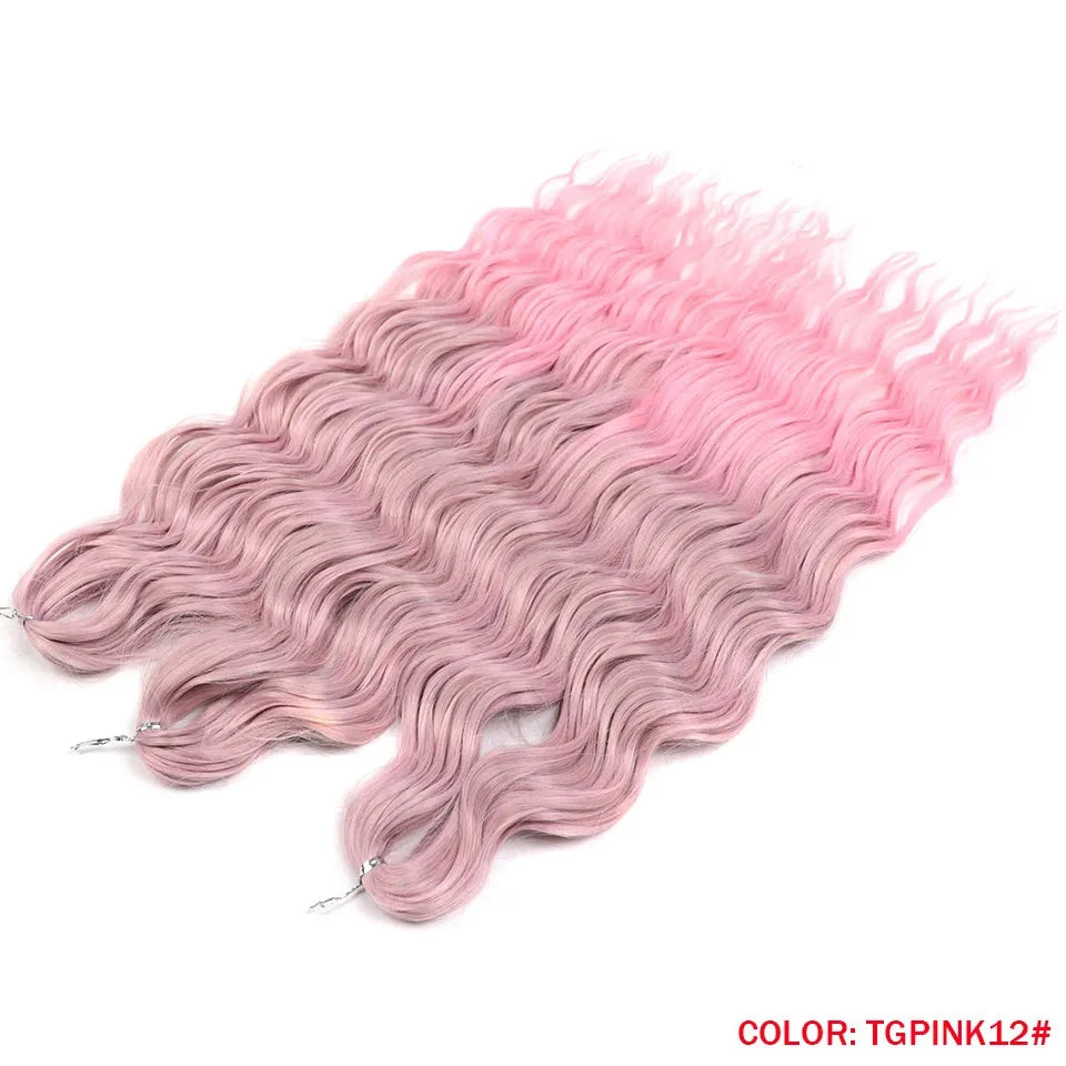 Synthetic Anna Curl Water Wave Crochet Braiding Hair – 24 Inch | 300g | 60 Strands | 88 Ombre & - view 32