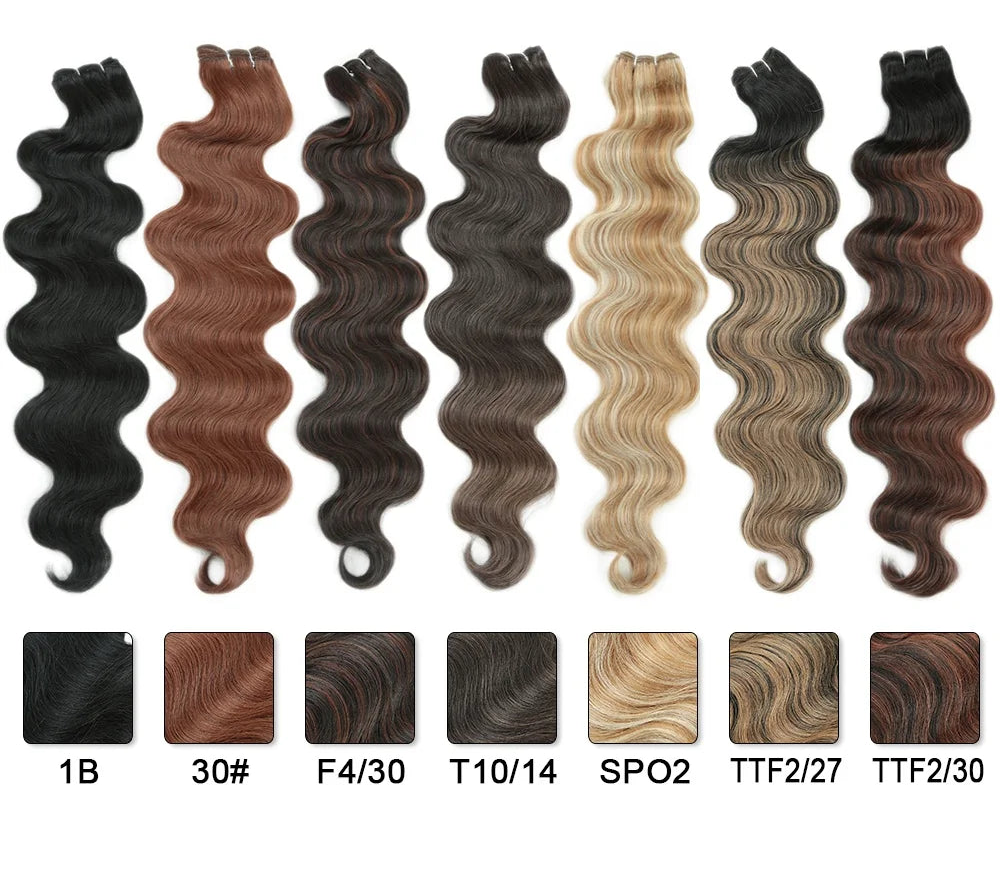 Body Wave Hair Bundles | 24 Inch Synthetic Weft Extensions Luxegan