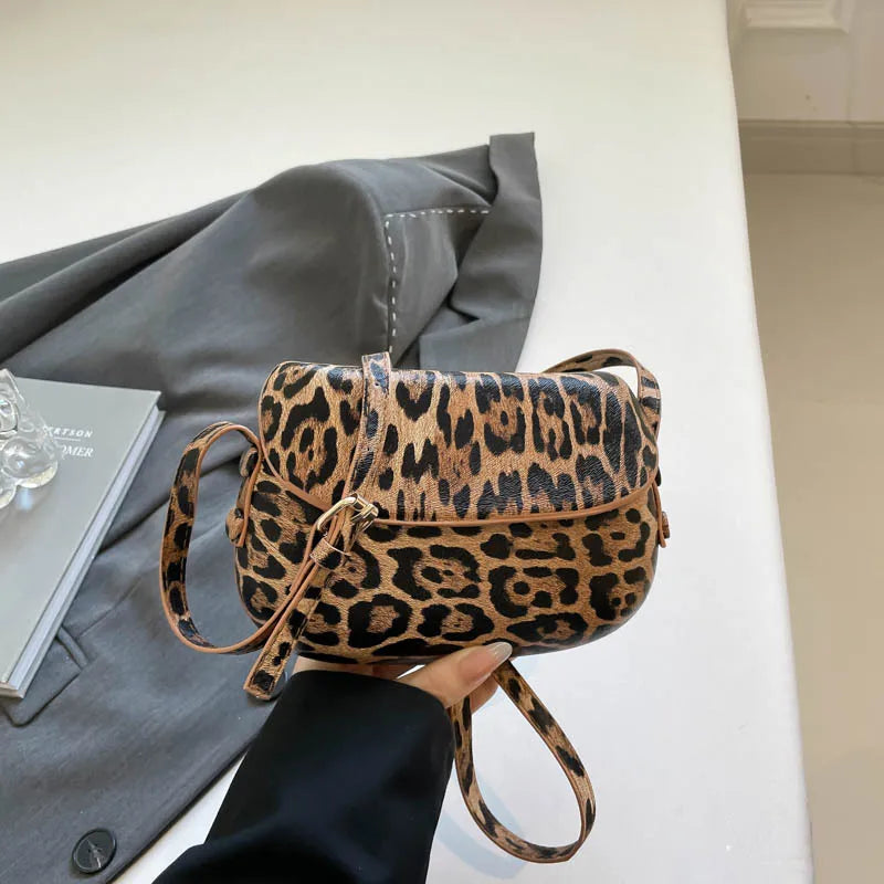 Women's Small Messenger Bag | Solid PU Leather Shiny Shoulder Bag & Saddle Purse Luxegan