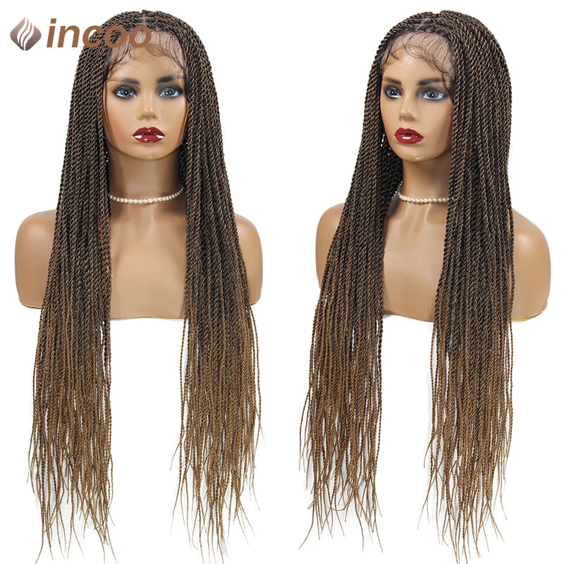 Goddess Faux Locs & Senegalese Twist Lace Front Wig | Box Braids | Full Lace Frontal | Synthetic Braids Luxegan