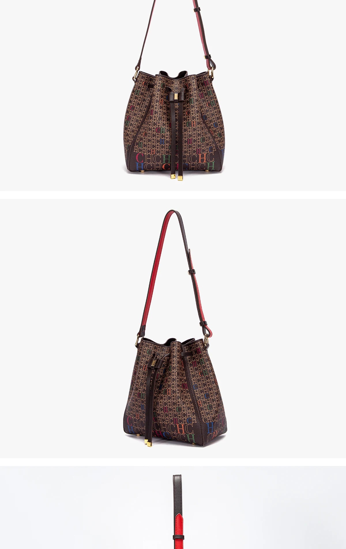 Classic Printed Bucket Bag | Soft PVC Designer Shoulder Handbag Luxegan