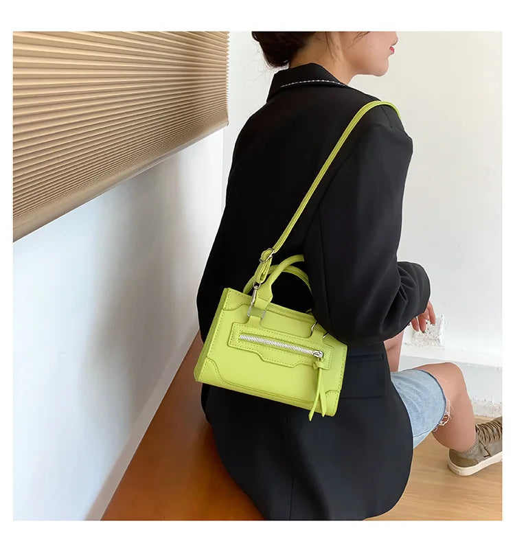 PU Leather Fashion Square Crossbody | Simple Western Style Shoulder Bag Luxegan