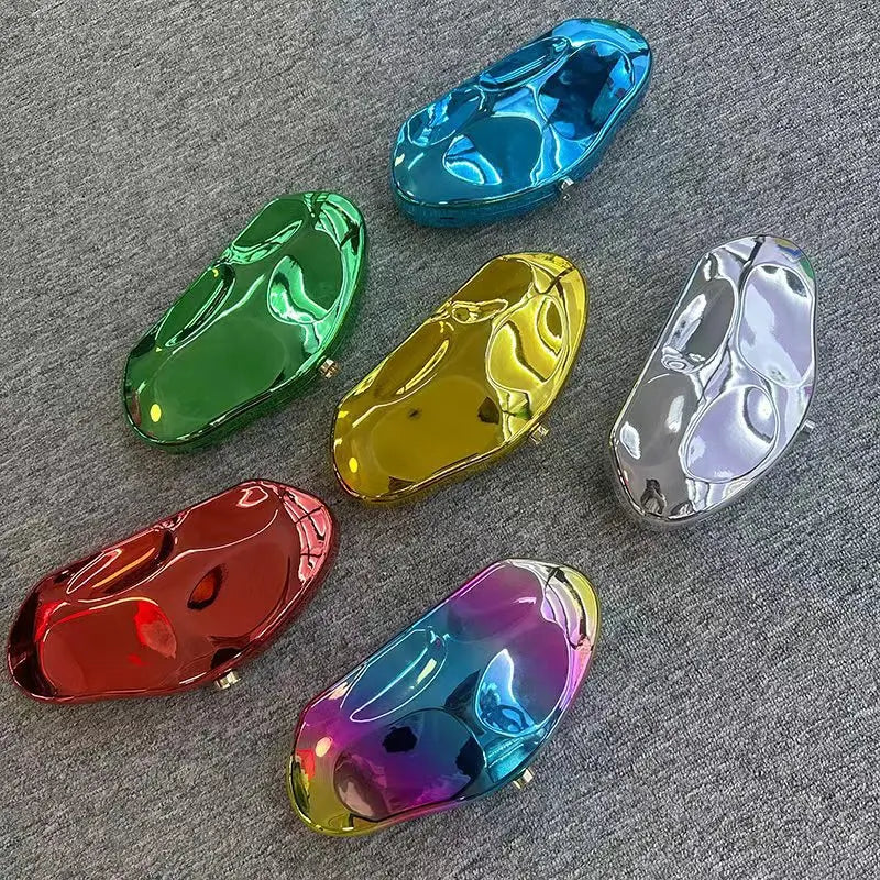 Acrylic Candy Shell Bag | Hard Lemon Color Chain Evening Clutch Luxegan