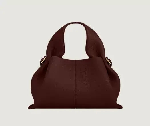 French Niche Design Leather Cloud Bag | Light Luxury Genuine Leather Handbag | Fashionable One-Shoulder Crossbody Hobo Bag for Women | Elegant Party & Casual Versatile Purse Luxegan