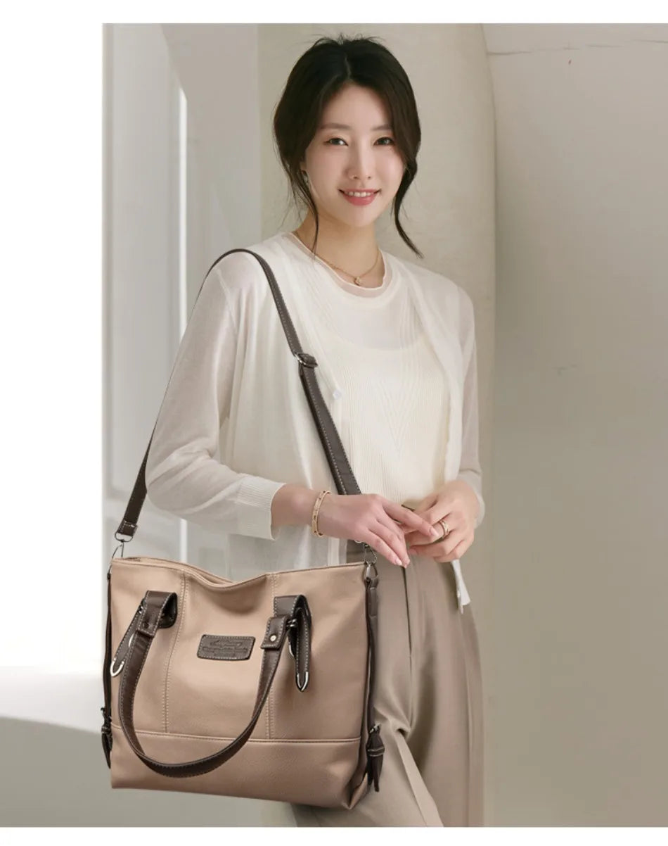 Four Arrows Genuine Brand Luxury Handbag | Top Quality PU Leather Large Shoulder Bag | Designer Crossbody with Sequined Accents & Color-Blocking Strap Luxegan