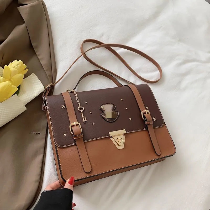 Magic Academy Style Cambridge Bag | Handheld British Postman Crossbody | Vintage Baguette Shoulder Bag with Scholarly Charm Luxegan