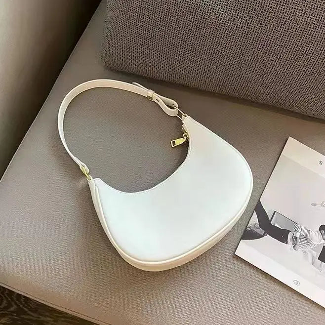 Small Half-Moon Armpit Bag | Trendy French-Style Shoulder Purse Luxegan