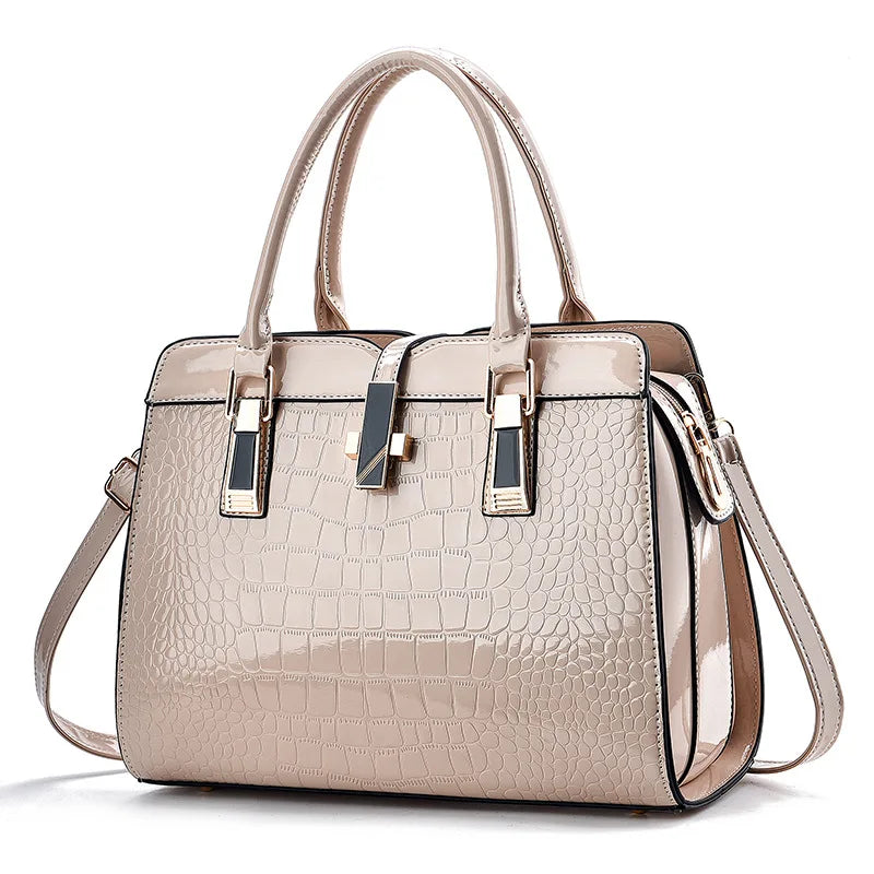 Luxury Brand Designer Women's Handbag | Large Capacity Single Shoulder Crossbody Bag & Crocodile Pattern Commuting Tote Luxegan